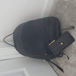 Margot Genuine Leather Small Bookbag with Matching Clutch.